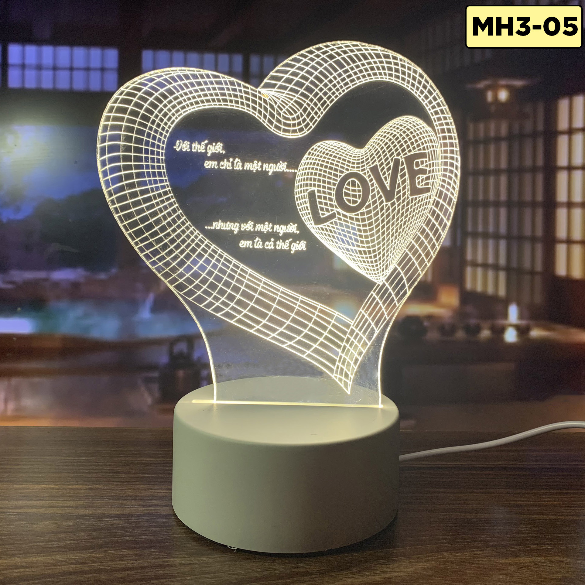 Đèn LED 3D nhiều mẫu khác nhau, quà tặng tình yêu, mô hình xe đẹp,đèn ngủ đèn trang trí decor