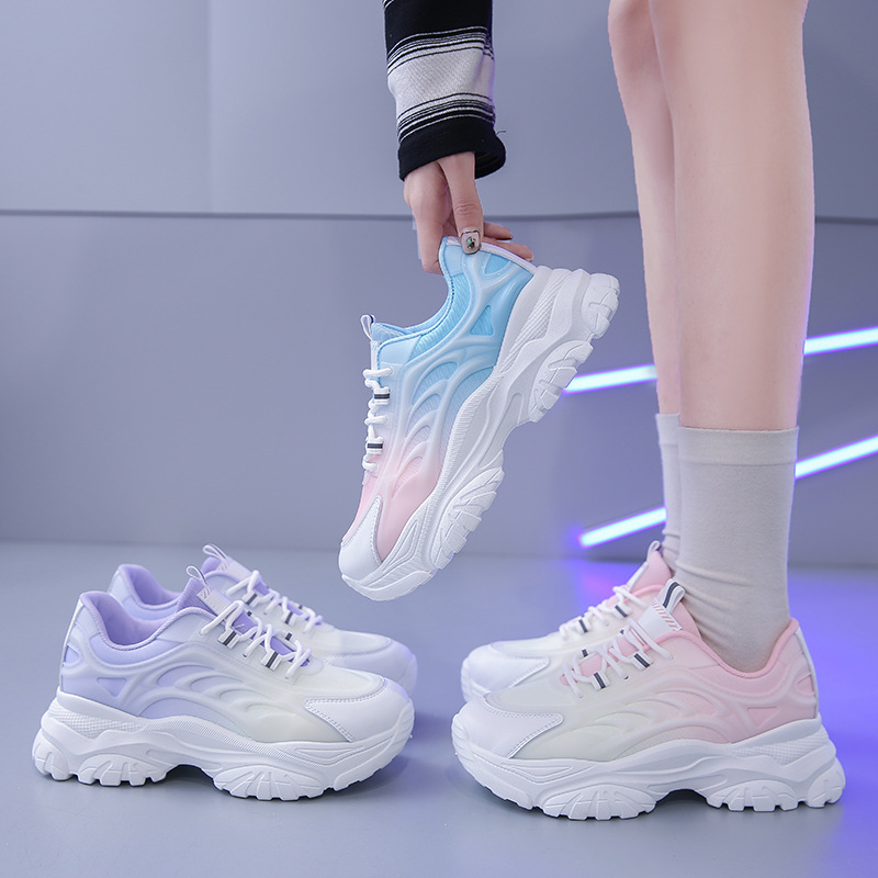 Giày nữ thể thao sneaker pha trắng tím/ trắng hồng/ hồng xanh dành cho nữ