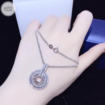 Dây chuyền bạc Catier xi Bạch Kim (Vàng trắng) - Kèm giấy đảm bảo - Dây chuyền bạc Ý cao cấp Catier xi Bạch Kim