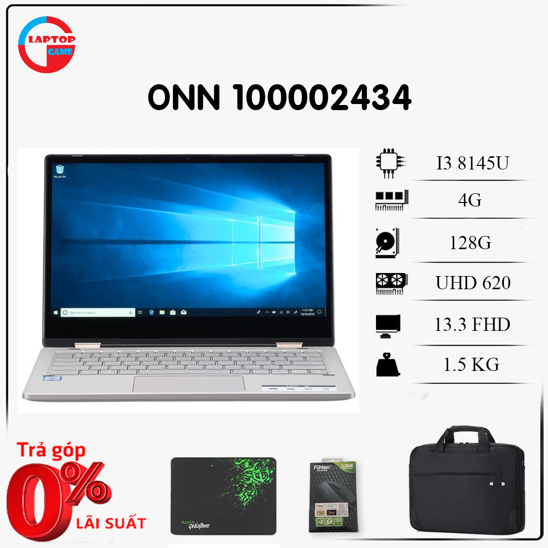 [Laptop cảm ứng 2in1] Onn 100002434 2-IN-1 13.3" FHD Touchscreen i3-8145U 2.1GHz 4GB RAM 128GB SSD Win 10