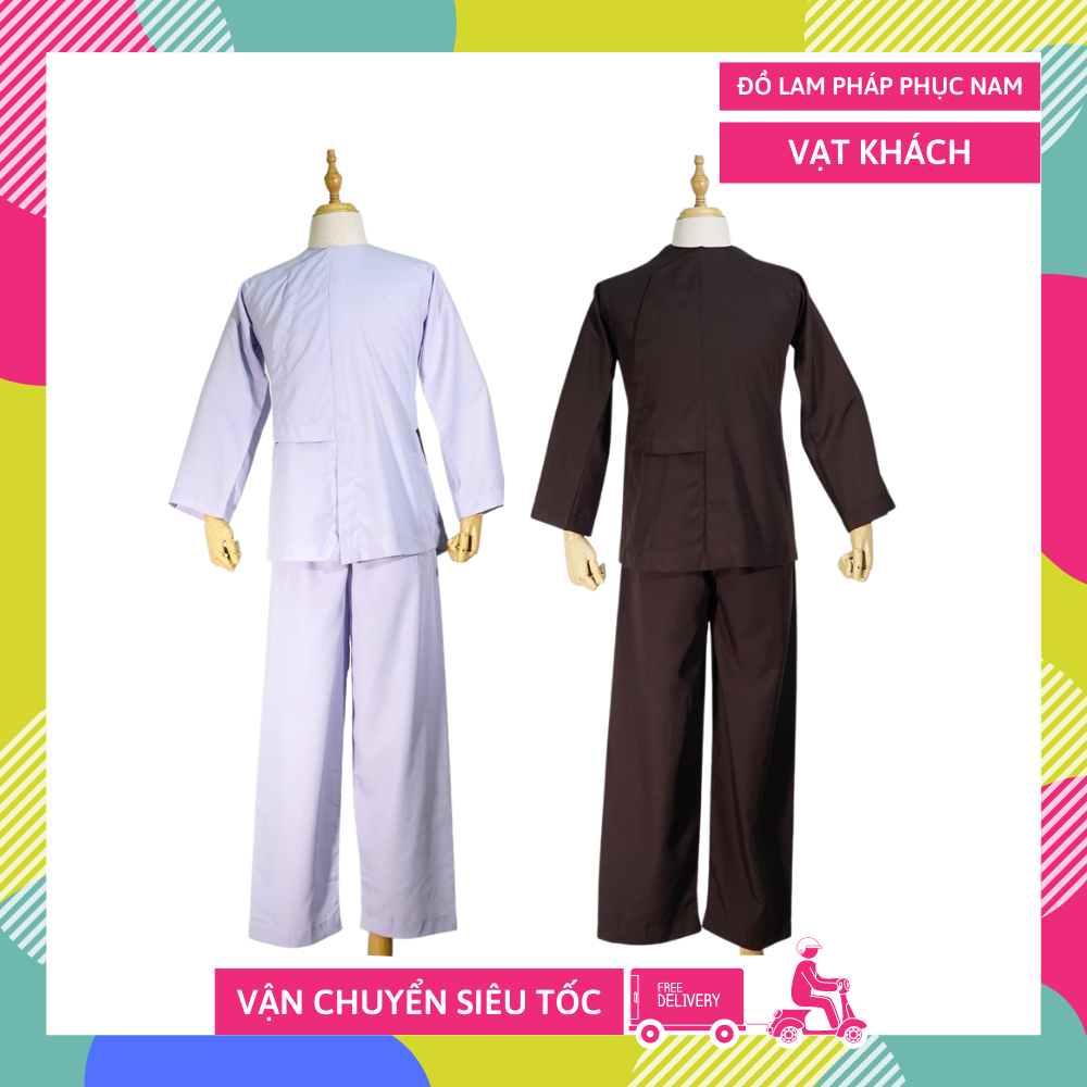 Đồ đi chùa Nam Nữ VẠT KHÁCH áo lam Phật tử pháp phục thời trang Phật giáo đẹp - Nhiều cỡ - Có video