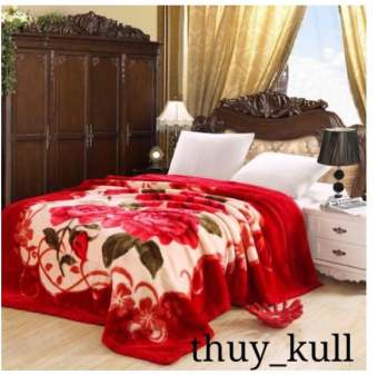 Chăn nhung lông tuyết, chăn băng lông 4kg 3 lớp hàngThành Đạt cao cấp loại 1