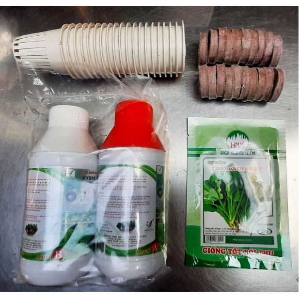 Combo trồng thủy canh tĩnh đầy đủ cho người mới bắt đầu