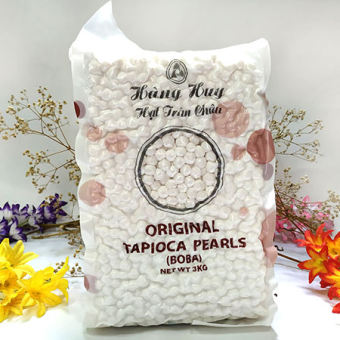 Trân châu trắng Hàng Huy Douxian (trân châu bạch ngọc) bịch 3kg - trân châu, topping, trà sữa, thạch