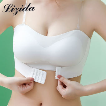 Lizida Đồ Lót Chống Trượt Lụa Lạnh Thu Thập Vô Hình Khóa Trước Không Dây