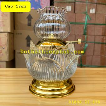 Đèn thờ pha lê đốt dầu lưu ly cát tường mẫu mới