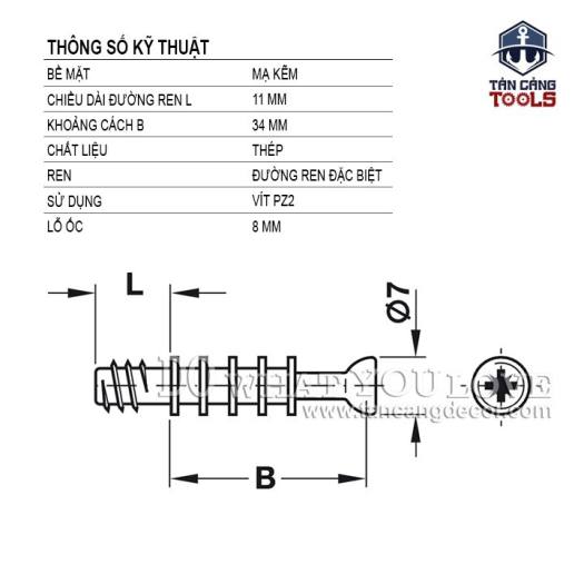 50 Bộ Chốt Ốc Cam Hafele 15-45 mm