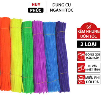Kẽm nhung uốn tóc con sâu Premlock Ruffled 100 cái, dây kẽm uốn tóc nam nữ tóc xoăn châu Phi