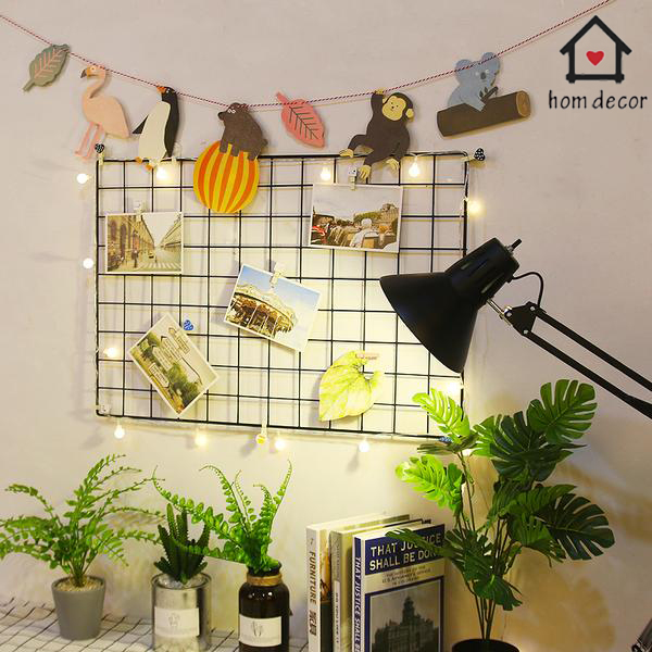 Khung Lưới Sắt Trang Trí - Khung Tranh Lưới Sắt Treo Tường- Khung treo ảnh Decor - Tấm Lưới Treo Ảnh Nghệ Thuật Kèm Đinh Treo