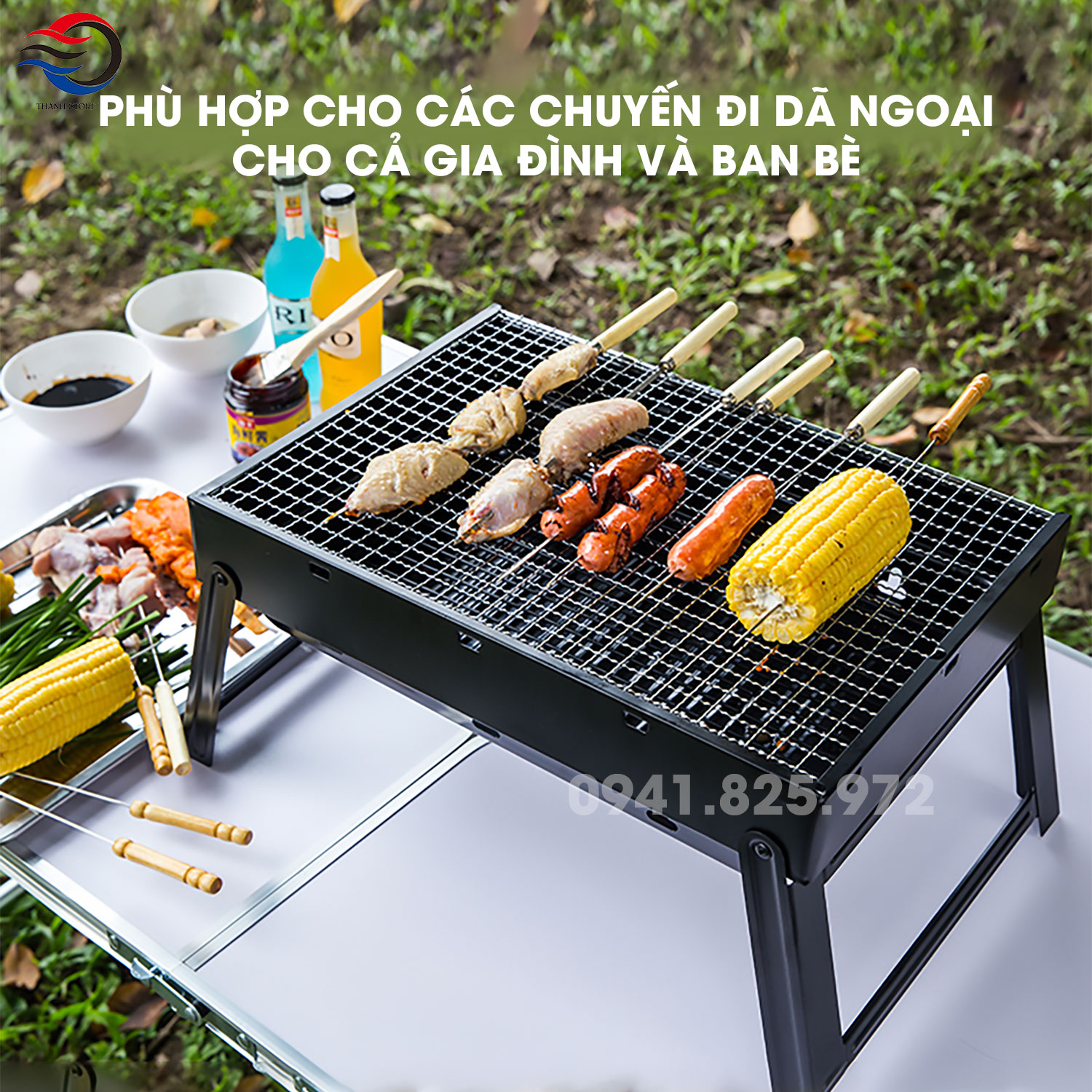 Bếp nướng than hoa vuông cao cấp ngoài trời, bếp nướng than củi, bếp nướng không khói