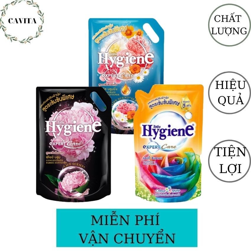 [FreeShip] Combo 2 Bịch Nước Xả Vải Đậm Đặc 1300ml Hygiene Thái Lan CAVITA giúp quần áo luôn thơm mát, làm mềm vải, lưu hương suốt cả ngày dài