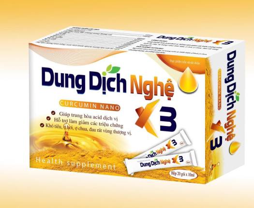 Dung Dịch Curcumin Nano X3 -hỗ trợ  giảm  viêm loét dạ dày, tá tràng, giảm triệu chứng khó tiêu, ợ hơi, ợ chua, đau rát vùng thượng vị, khối u do các gốc oxy hóa