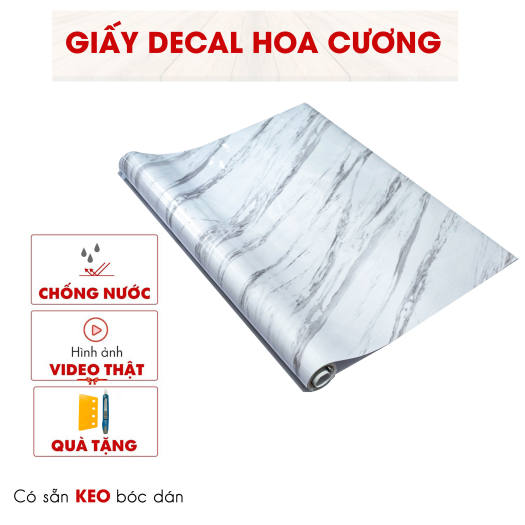 Giấy dán tường bếp decal giả đá hoa cương 3D chịu nhiệt chống nước chống dầu mỡ dễ dàng lau chùi