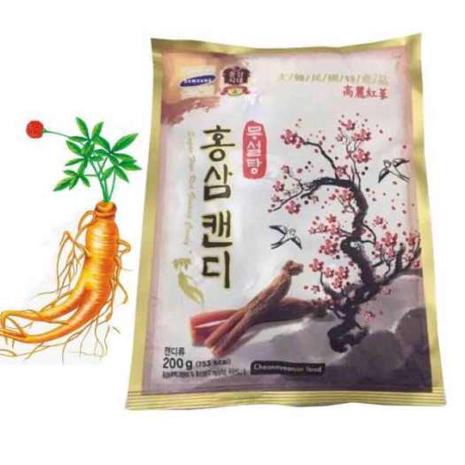 Kẹo Sâm Cành Đào Không Đường Hàn Quốc túi 200gr