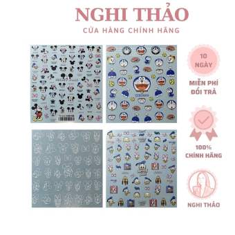 Sticker dán móng nail lụa hoạt hình 5D