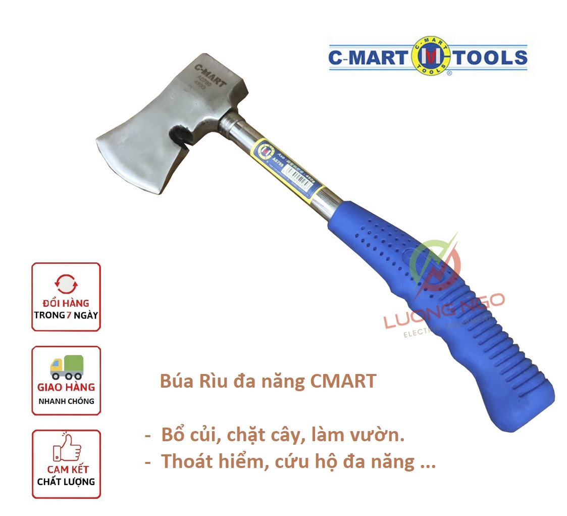 Búa Rìu đa năng cao cấp CMART bổ củi, chặt cây, làm vườn, thoát hiểm, cứu hộ đa năng A0799
