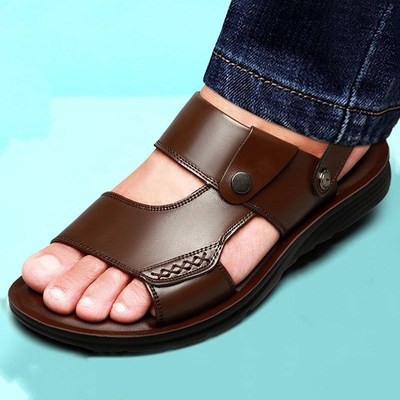 Dép quai ngang, dép nam, sandal nam chất da bò bền đẹp