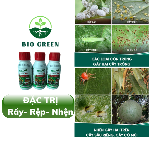 Phân bón hữu cơ vi sinh, chế phẩm sinh học TS BIO chai 100ml,thuốc trừ sâu sinh học, rệp sáp,bọ trĩ tại BIOGREEN