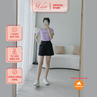 Áo thun phông nữ thời trang Eden tay ngắn cổ tròn thêu chữ thoáng mát thấm hút tốt freesize - AT102