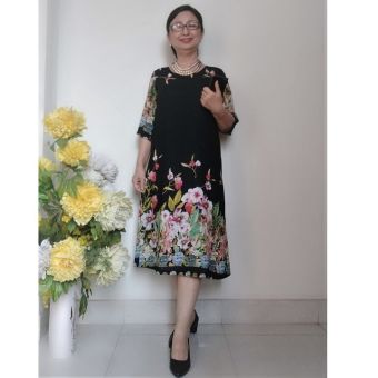 Đầm Trung Niên Voan 2 lớp Sang Trọng Chữ A Mẫu Mới