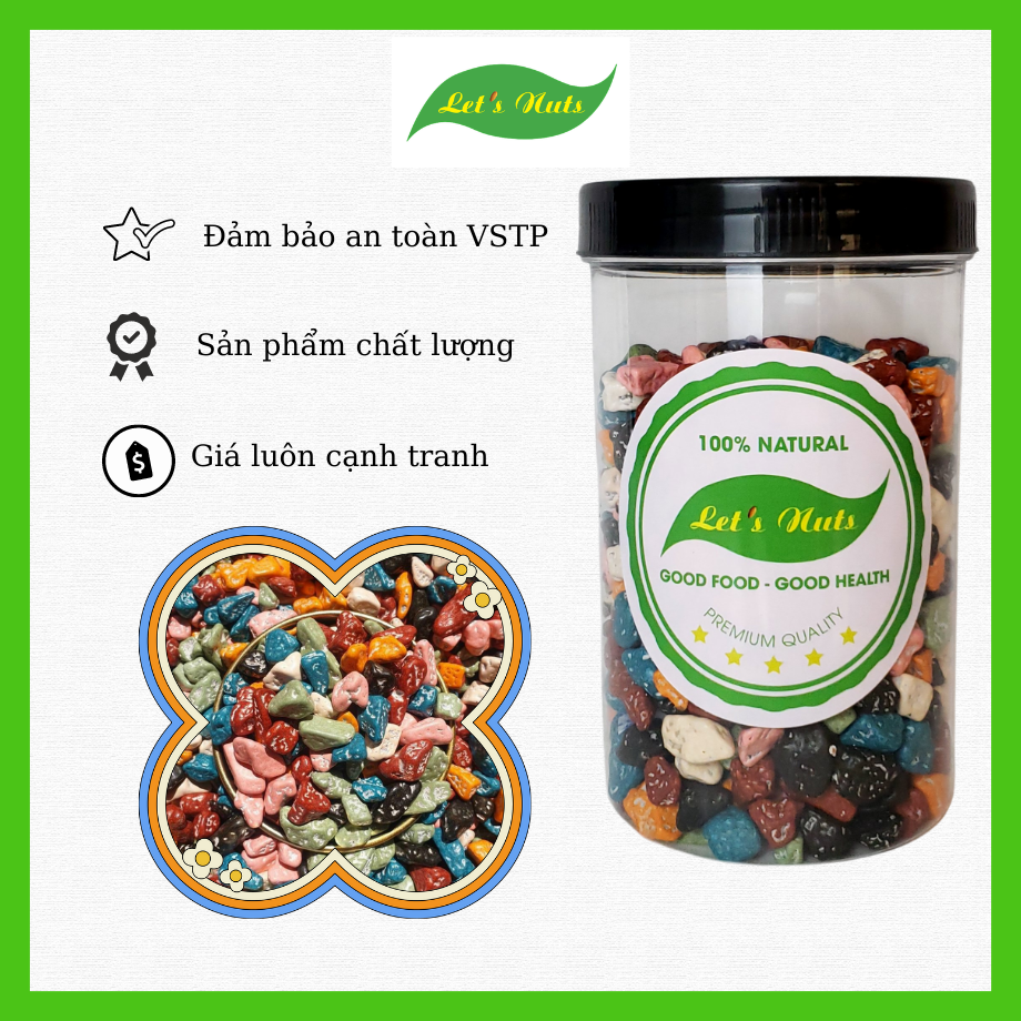 Kẹo sỏi nhân socola hũ 500g món ăn vặt yêu thích của tuổi thơ - Đồ ăn vặt LETNUT