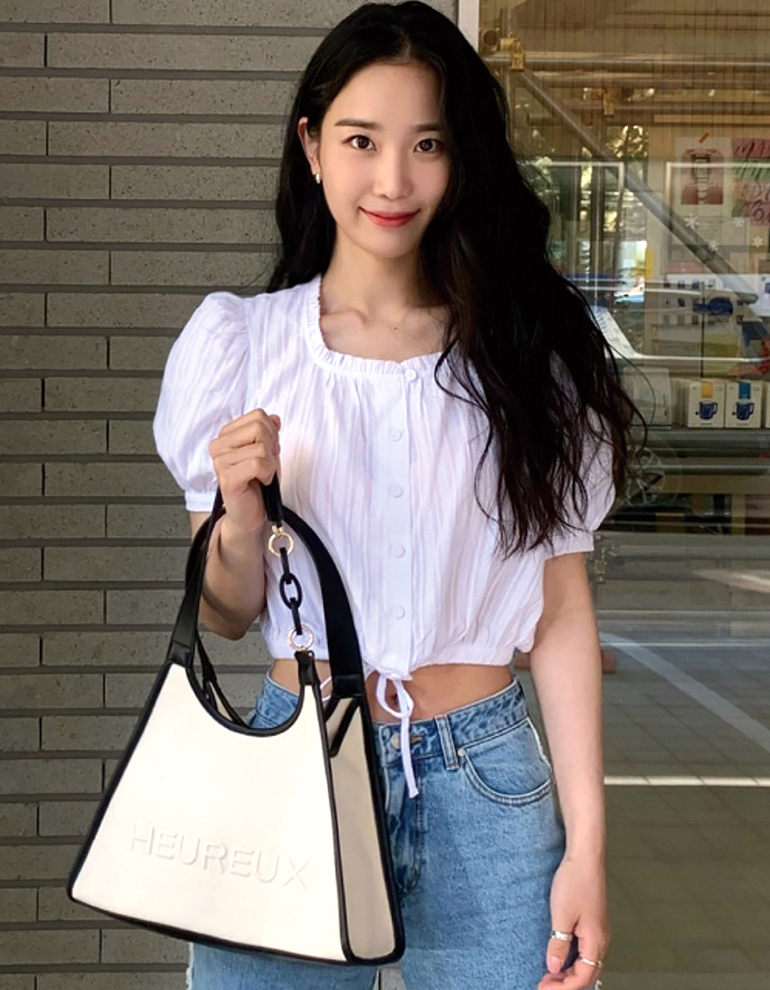 HEUREUX - Voyage BCI Cotton Tote Bag - Ivory Cute Travel Bag