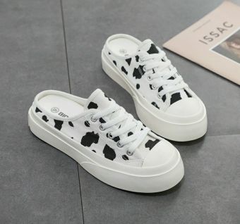 Sục thể thao nữ vải bò màu trắng đế dày thời trang hot xuân hè 2022 giày sneaker nữ bò sữa cực đẹp