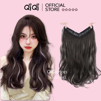 Tóc Giả Chữ U Ombre Xoăn Light Khói, Tóc Giả U Nửa Đầu Cao Cấp Qiqishop
