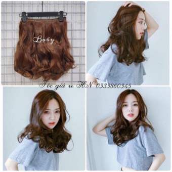 Tóc giả nữ kẹp 💄 FREESHIP 💄 tóc kẹp xoăn ngắn 35cm k35