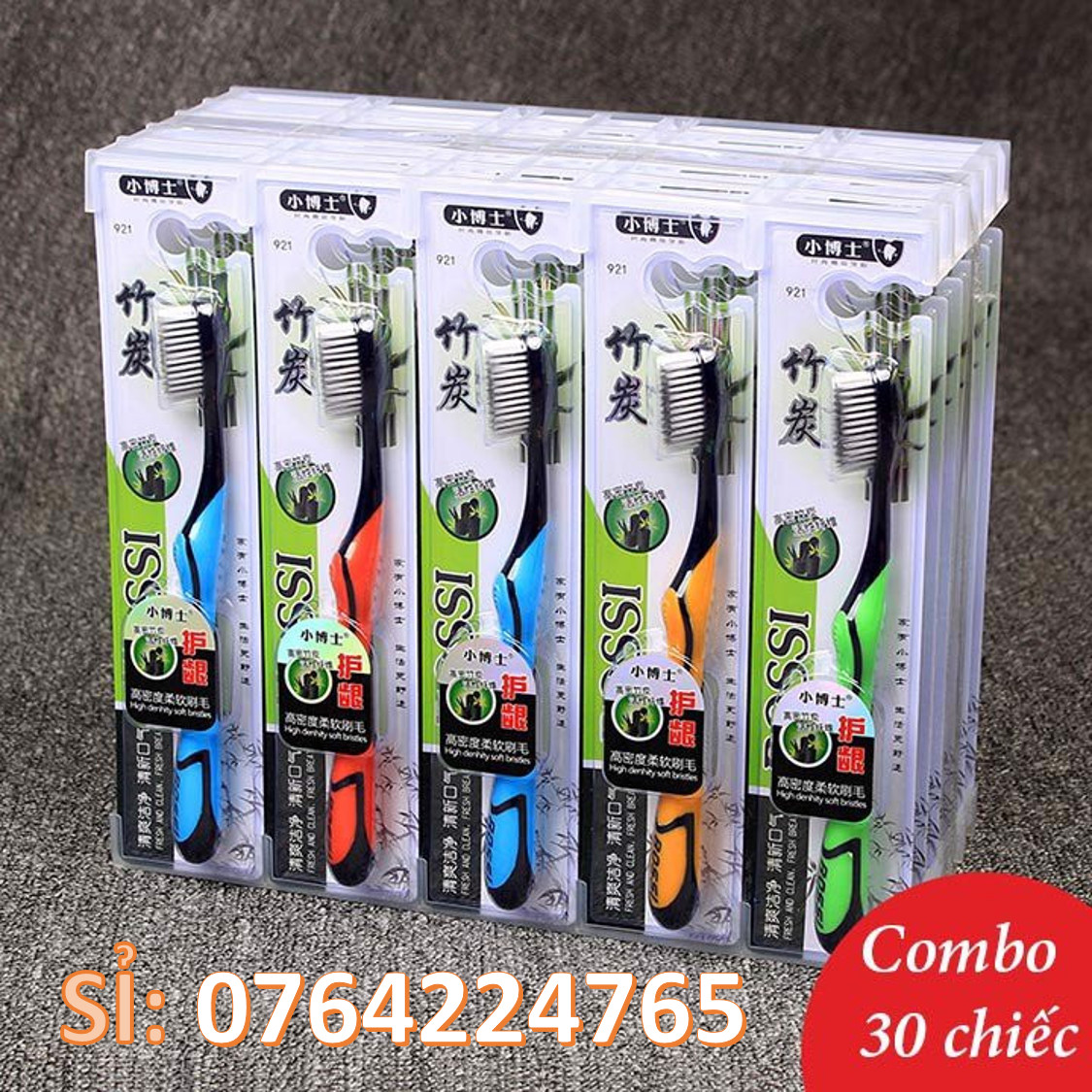 Combo 30 cây bàn chải đánh răng bossi 921 hàn quốc - bàn chải than tre hoạt tính