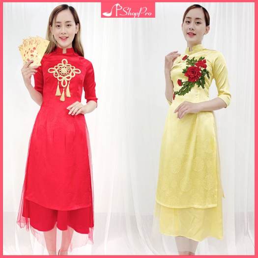 Set áo dài cách tân hoa 3D chân váy xòe - Sumi Dress - Bộ | ThờiTrangNữ.vn