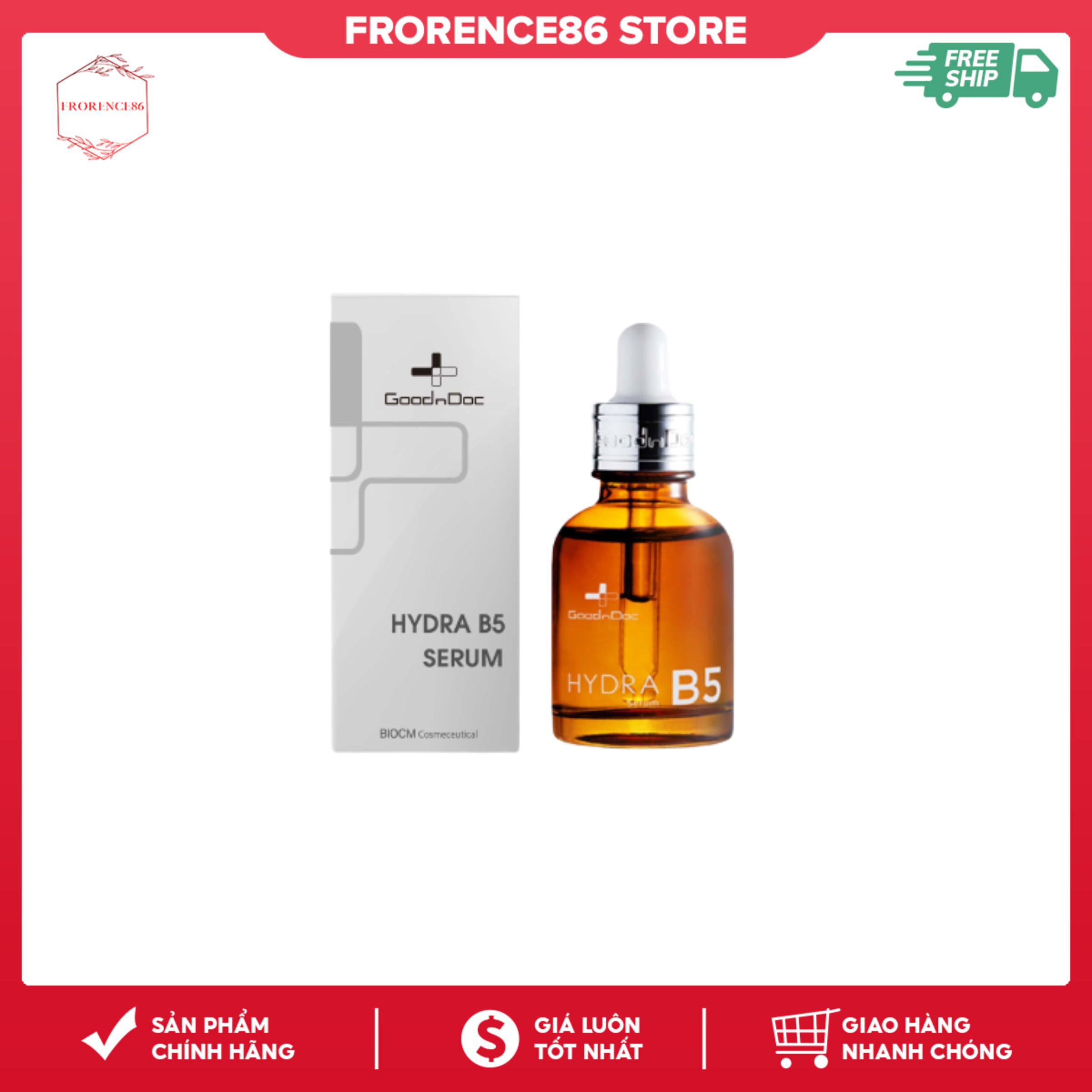 Tinh chất chống lão hóa và trắng da , phục hồi da Goodndoc Hydra B5 Serum 30ml