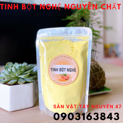 Tinh bột nghệ vàng nguyên chất, sản vật tây nguyên 47. hỗ trợ tiêu hoá, kháng viêm, làm đẹp da, 500gr