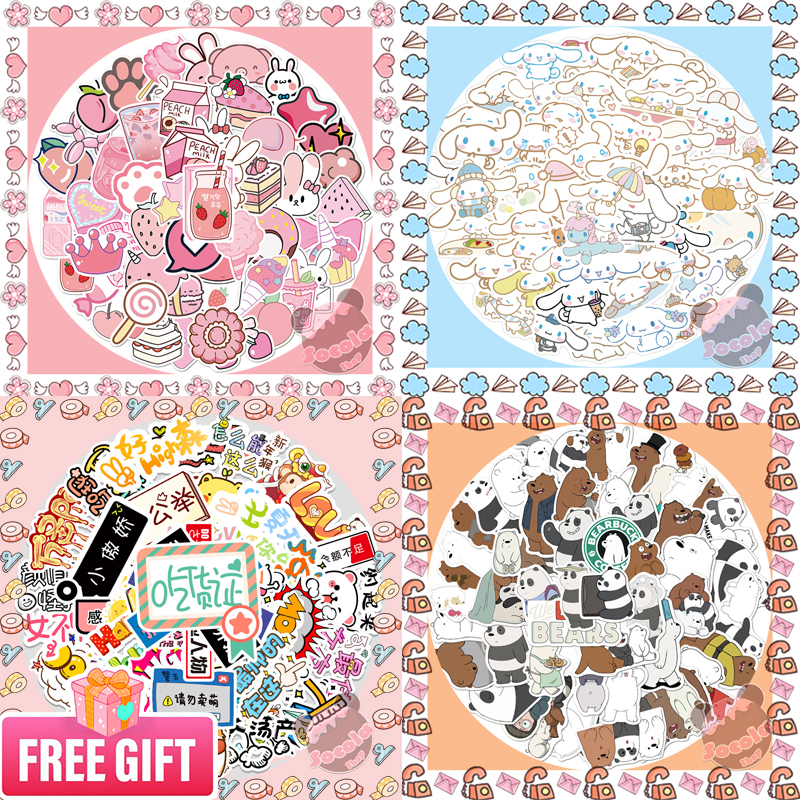 (HotNew)Túi zip 25 miếng dán (stickers) chống thấm nước dễ thương, nhiều chủ đề trang trí nón bảo hiểm, vali, đồ dùng ...