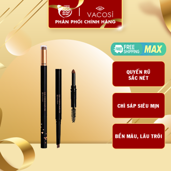 Chì Kẻ Mày Định Hình Đa Năng Vacosi Natural Studio Dual Eyebrow Shape Pen 5ml