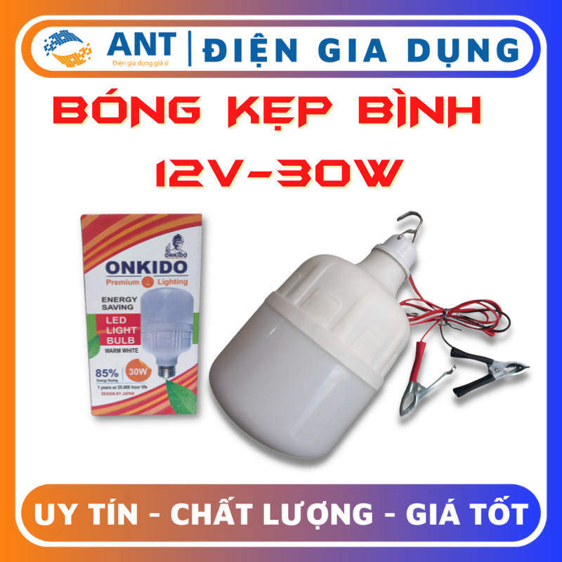 BÓNG ĐÈN LED KẸP BÌNH ẮC QUY ĐIỆN ÁP 12V-85V / 20W-30W-40W ONKIDO  ÁNH SÁNG TRẮNG