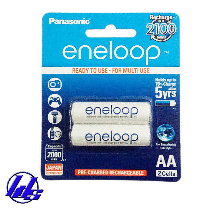 2 viên Pin sạc trắng AA , AAA Panasonic Eneloop - Hàng chính hãng