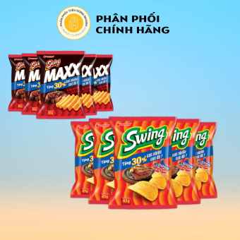 Combo 5 Gói Bánh Snack Khoai Tây Swing Orion _ Vị Bò Nướng Tiêu Đen 63g/Gói