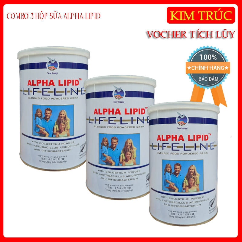 Combo 3 Hộp Sữa Non Alpha Lipid Lifeline 450g Vocher Tích Lũy