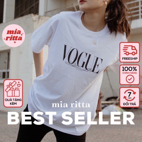 Áo phông nữ Vogue dáng rộng Áo thun cộc tay oversize Áo phông Vogue Tee freesize A1751