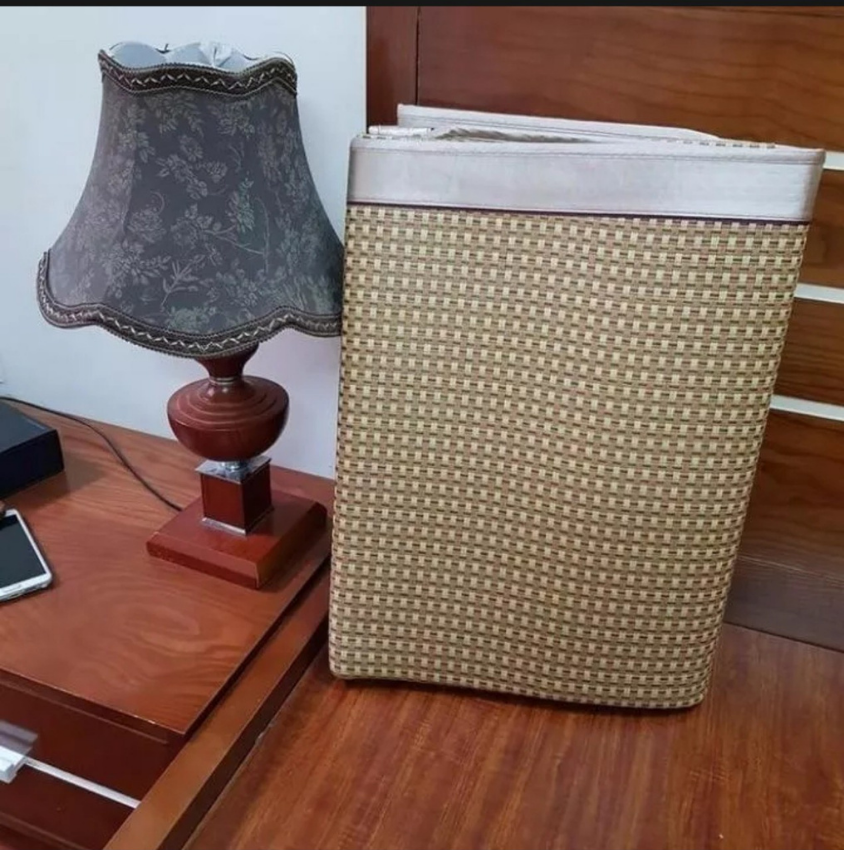 Chiếu mây điều hòa hàng việt nam xuất khẩu đan bằng sợi mây tổng hợp đế lót lụa cao cấp 1m6x2m