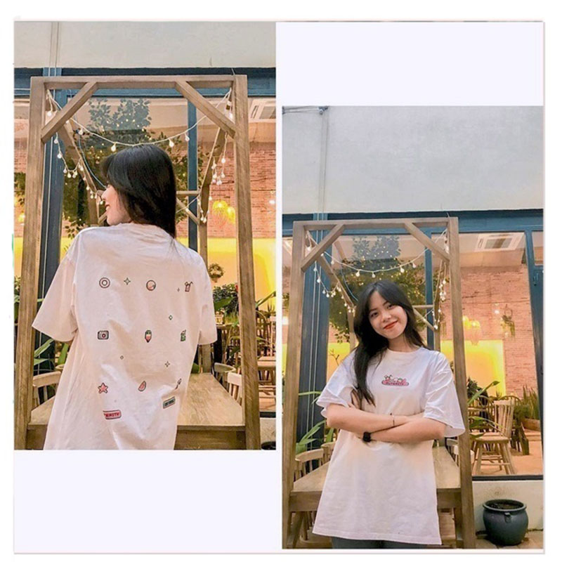 Áo thun tay lỡ outeerity icon - kiểu form rộng tay lỡ ulzzang nelly - outerity pixel icon tee 116 w