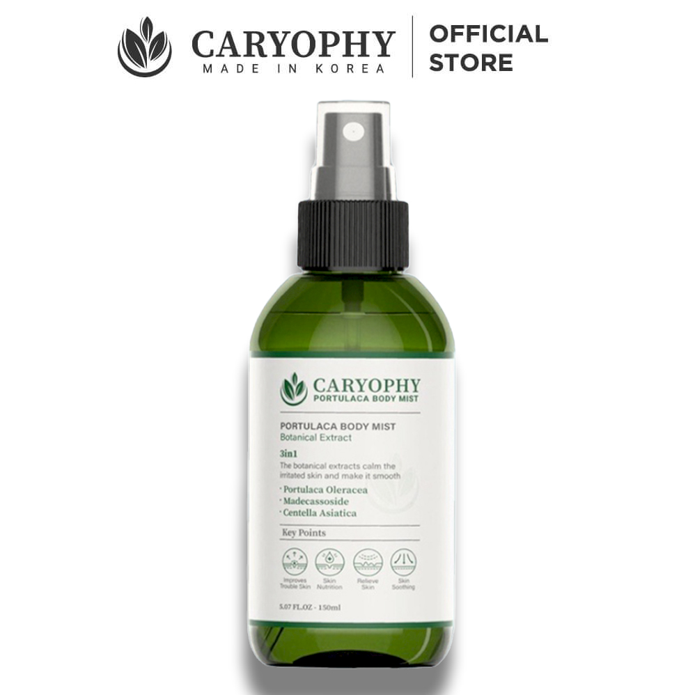 Xịt mụn lưng, toàn thân giảm mụn Caryophy Portulaca Body Mist 150ml NPP Tido88