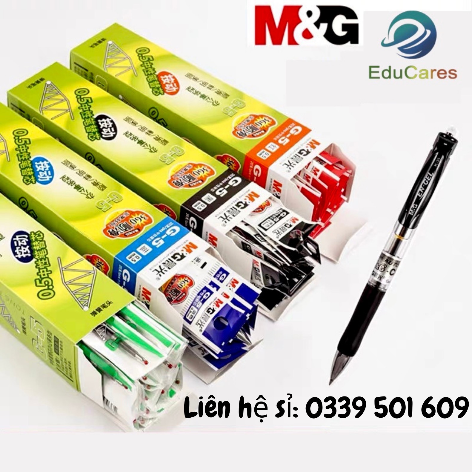 Hộp 20 ruột ngòi bút MG 1163 thay thế tiện dụng - 3 màu Đen, Xanh, Đỏ