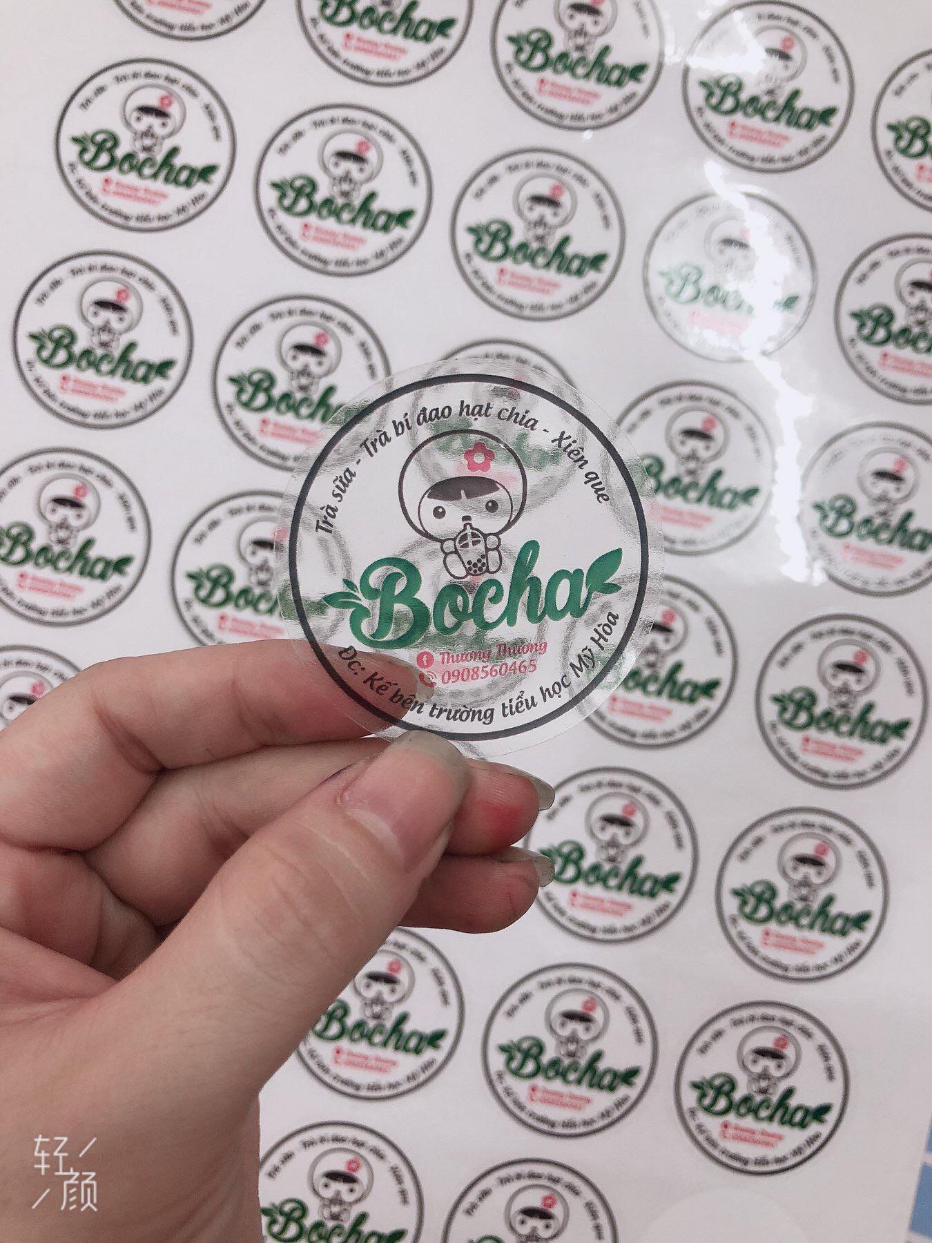 Tem decal trong đẹp dán chai lọ, hộp các loại (tờ A3)