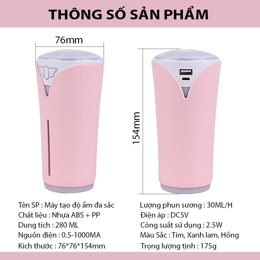 Máy phun sương tạo độ ẩm mini Humidifier OFAN-512 (Hồng) (Ảnh 3)