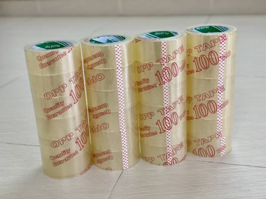 BĂNG KEO TRONG LOẠI LỚN 48MM 100 YARD, từng cuộn hoặc nguyên cây 6 cuộn băng dính đóng gói hàng hóa sản phẩm, cuộn băng keo lớn trong suốt, dán thùng carton dọn nhà, nguyên lốc băng keo xịn cao cấp tiện lợi giá rẻ LOTA SHOP