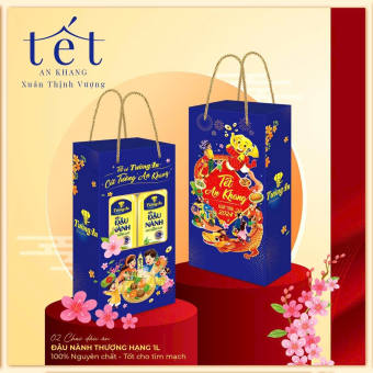 Dầu Ăn Đậu Nành Tường An - Combo 2 chai - Chai 1 Lít