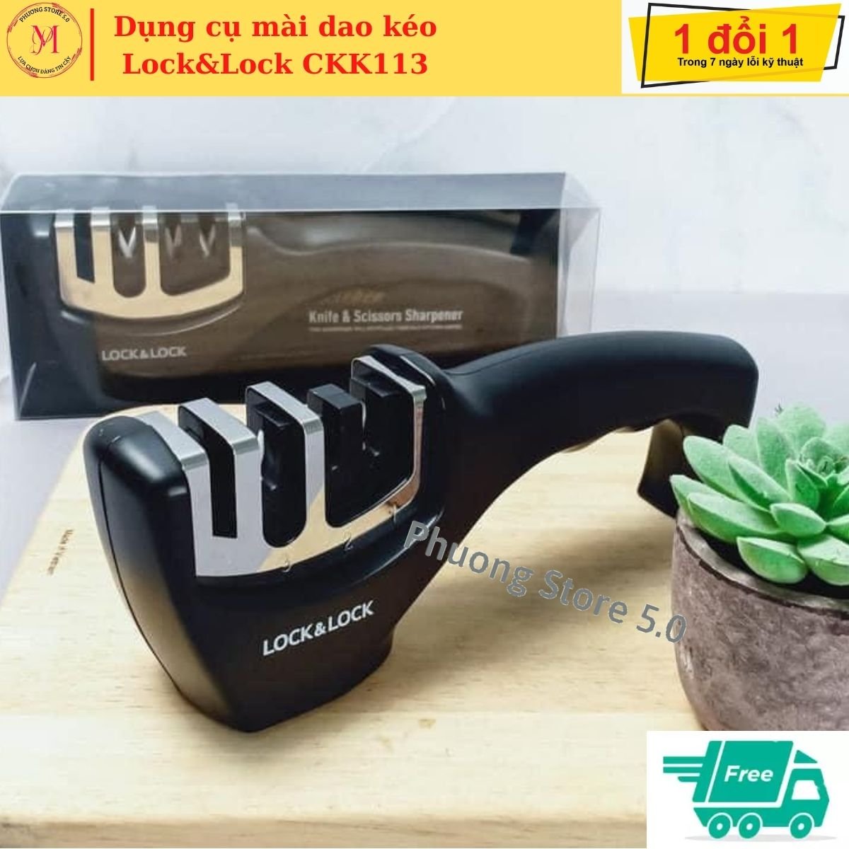 Dụng cụ mài dao, Dụng cụ mài dao kéo Lock&Lock CKK113 có thể dùng để mài dao bằng kim loại, mài bén lưỡi dao cùn một cách dễ dàng, nhanh chóng.