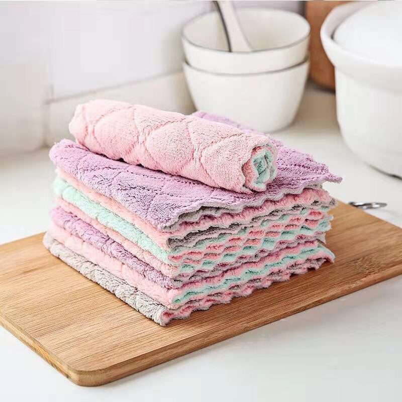 BỘ 10 CÁI KHĂN LAU 2 MẶT, LAU BẾP , KHĂN ĐA NĂNG SIÊU THẤM, KHĂN LAU BÀN, LAU TAY, LAU BẾP, KHĂN VẢI MỀM MỊN, KHĂN MINI 15CMx25CM